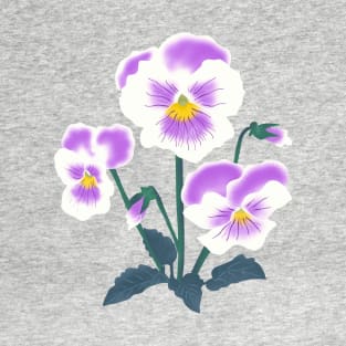 Purple pansy flowers T-Shirt